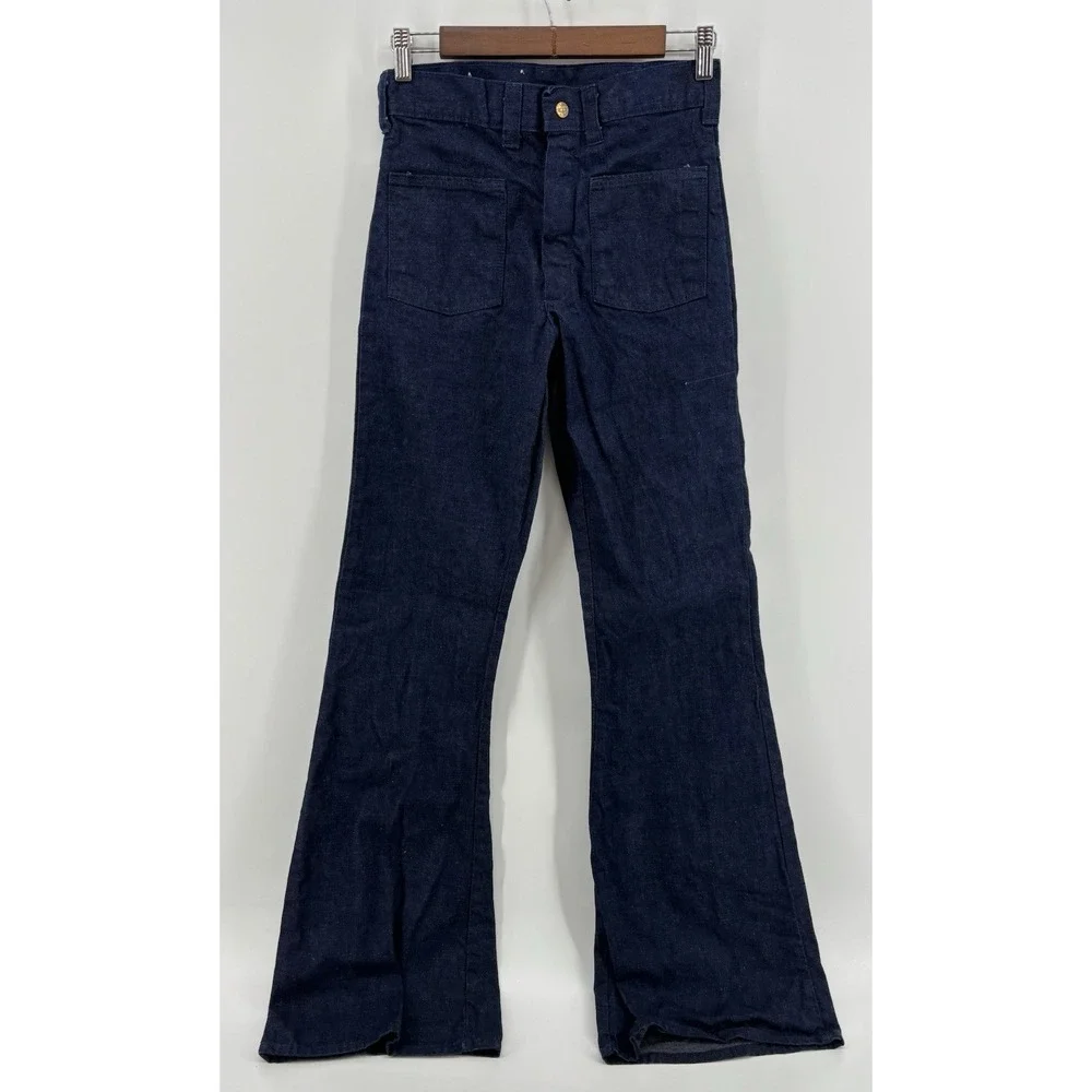 Ely Seafarer STYLE Denim Jeans 1970s Vintage Bell Bottoms US Sanforized 26x35